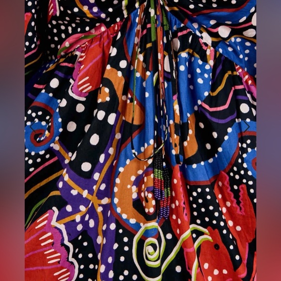 Farm Rio Under The Sea MIDI Cotton Dress Medium $275 - Picture 9 of 10